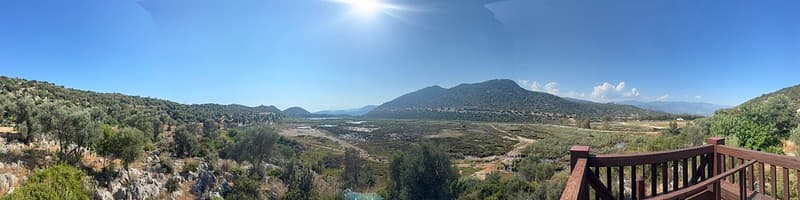 Panorama from the bird viewing terrace at Andriake Ancient City
