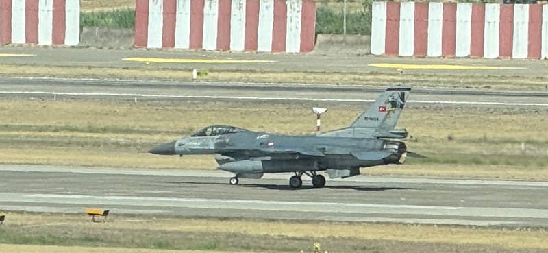 Turkish air force F-16C fighter jet at Dalaman Airport